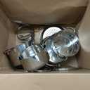 T-fal Stainless Steel Pots and Pans Set 11 Piece, Induction, Oven Broiler Safe 500F, Kitchen Cooking Set w/Fry Pans, Saucepans, Saute Pan, Dutch Oven, Steamer, Cookware, Dishwasher Safe, Silver