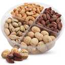 Nut Gift Baskets, 12oz Mixed Nut Gift Box of 4 Sectional Platter, Ideal Nut Assortment for Holidays, Birthdays, Celebrations, Anniversaries, Corporate Occasions and Everyday Snacking