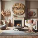 24 Inch Silent Large Wall Clock Battery Operated for Farmhouse Kitchen,Non-Ticking Retro Wall Clock with Big Numbers for Living Room,Vintage Wood Clock for Bedroom Home Country Office School