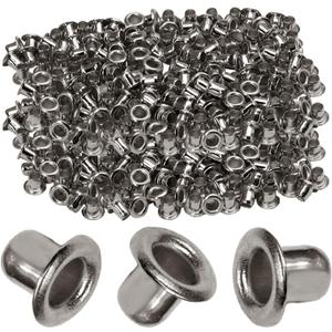 Litoexpe 2.5MM Tiny Grommets Eyelets 200 Pcs, Self Backing Eyelets for Bead Cores, Clothes, Leather, Canvas (Silver)
