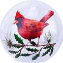 Red Carpet Studios LED Cardinal Bright Red 6 Inch Crackled Glass Christmas Globe Lantern