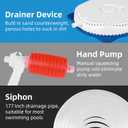Pool Cover Pump Siphon, Automatic Above Ground Pool Water Pump, White, Round, Plastic, Siphon Mechanism, Effortless Pool Drainage