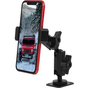 Nilkatss Aluminum Alloy Phone Mount for 2024+ Jeep Wrangler JL/JLU/4XE & Gladiator JT, 360 Adjustable 2024-2025 Wrangler Cell Phone Holder, Fits Secure 4.7"-6.8" Phone Including iPhone/Samsung
