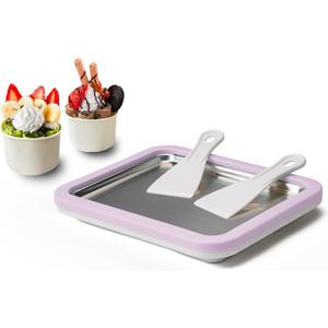 Ice Cream Roll Maker Rolled Ice Cream Machine, Sweet Spot Pan, Instant Cold Plate, Ideal for Making Rolled Ice Cream Soft Serve Slushies Frozen Yogurt Sorbet and Gelato (Lavender)