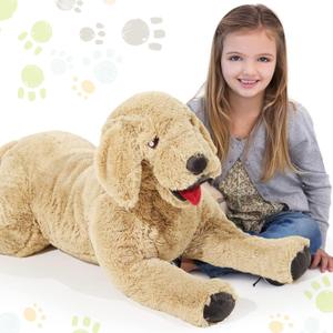 Geosar 39.4" Dog Stuffed Animals Plush, Soft Cuddly Golden Retriever Plush Toys, Large Stuffed Dog Hugging Pillow Gifts for Valentines Kids Girls Boys Birthday