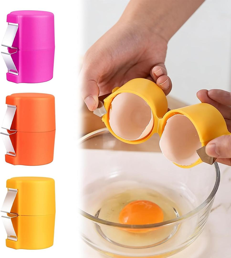 Egg Shell Opener2026 New Eggshell Cracker, Quickly Cuts Hard-Boiled Eggs, Boiled Egg Peeler, Stainless Steel Eggshell Breaker, Effortless Kitchen Gadget (3-Piece Set)