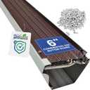 FlowGuard USA Made Professional DIY 6 Inch 50-Year Gutter Cover System - Brown - Aluminum Gutter Guards - 22 Feet - by FlexxPoint