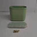 Bathroom Trash Can with Lid 3.2 Gallon Narrow Trash Can Small Plastic Trash Bin 12 Liter with Press Type Lid for Bedroom Bathroom, Mint Green
