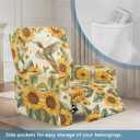 Talayituse Hummingbird Sunflower Butterfly Print Recliner Slipcovers 4-Pieces Lazyboy Covers Couch Chair Cover Non Slip Reclining with Storage Pockets Furniture Protector for Living Room