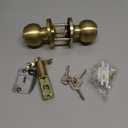 Leydebong 1 Pack Keyed Entry Door Knobs, Gold Door Knobs with Lock and Key, Exterior/Interior Locking Door Handles with Keys (Satin Brass)