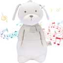 COTTONEBEBE Organic Baby Toys, Stuffed Animal Toy with Lullaby Music for Infant Babies 0 3 6 12 to 36 Months Boy & Girl,Ideal Gift for Newborn (Mr.Dog, Cotton)