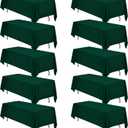 BRILLMAX 10 Pack Hunter Green Tablecloths 70 x 120 Inch for 6ft & 8ft Rectangle Tables - 150 GSM Polyester Fabric, Universal Fit, Water, Stain & Wrinkle Resistant Cloth Cover for Wedding Banquet