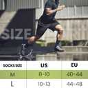 Wildarms Athletic Running Socks Cushion Padded Moisture Wicking Crew (10-13, Black+ Gray+ Dark Blue)