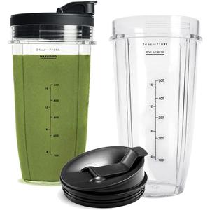 24OZ Replacement Cups Compatible with Ninja Nutri BN401, SS101, BN400, BN800, BN801, SS351, SS151 TWISTi DUO Blender, with Upgraded Sip and Seal Lids- Convenient to Drink Directly.(2 Pack)