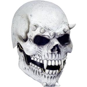 LEKA NEIL Skull Mask Creepy Halloween Full Head Skull Mask with Moving Jaw Scary Latex Helmet with Movable Mouth Adult