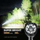Rechargeable Spotlight 2000000 Lumen, Super Bright 9 LED Spotlight Flashlight with COB Light & Foldable Stand, Long Lasting Large Handheld Spot Light for Boating Camping Boat Marine