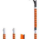 EcoNour 43" Ice Scrapers for Car Windshield | 3 Parts Detachable Telescopic Snow Brush for Car, Trucks, SUV | Long Snow Scraper with Brush | Car Winter Accessories (Orange)
