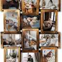 J.M.Deco Picture Frames Collage Wall Decor 12 Opening, 4x6 Picture Frame Collage for Wall, Rustic Retro Photo Frame Wall Hanging -One-Piece, Gold (Brown22#)