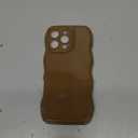 FABSPARK Phone Case for iPhone 16 Pro Max Case,Simple Wave Design Wavy Frame Soft Silicone Aesthetic for iPhone 16 Pro Max,Brown