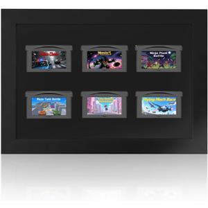 Video Game Frame Compatible with Game Boy Color Games Solid Wood Display Case for GBC Cartridges, Retro Gaming Collectible Decor, Holds 3 Cartridges, Wall or Tabletop (GBA Cartridges)