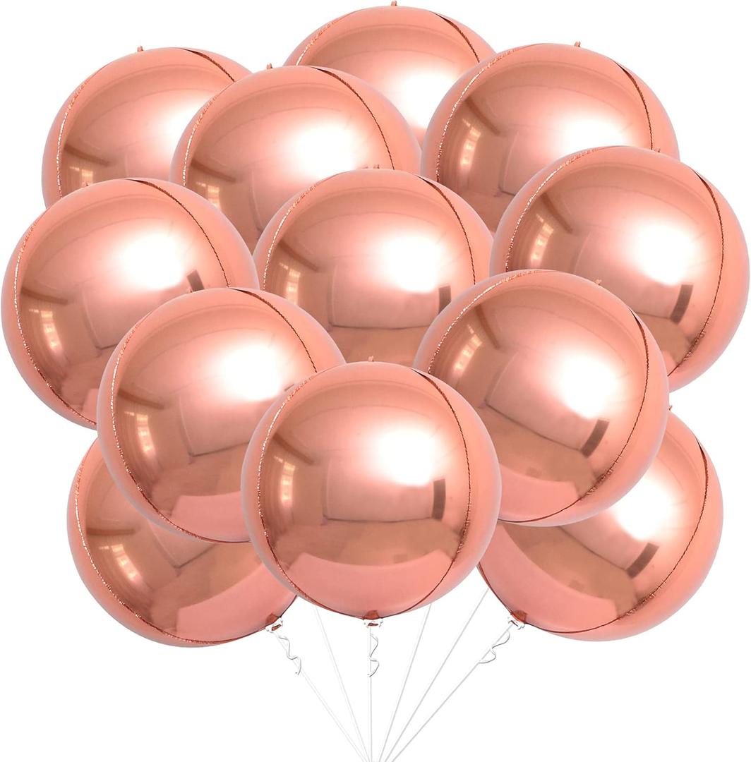 KatchOn, Giant Rose Gold Balloons - 22 Inch, Pack of 12 | Rose Gold Foil Balloons for Birthday Party Decorations | Mylar Balloon for Anniversary Decorations 2025