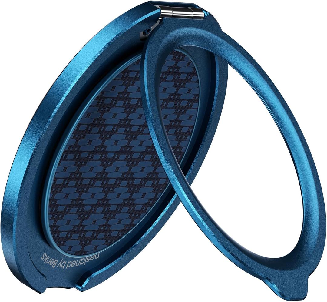 BENKS ArmorPop Magnetic Phone Grip & Stand for MagSafe, 360 Rotation Adjustable Phone Ring Holder for iPhone 17/16/15/14/13/12 Series, Durable Kevlar Design