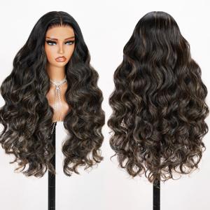 TESLAL Balayage Wear and Go Glueless Wig Pre Cut HD Lace 6X6 Lace Wig 26 Inch 260% Density 1B/27 Highlight Body Wave Human Hair Blend Premium Fiber Wigs By Crafted Technology TESLAL Balayage Wear and Go Glueless Wig Pre Cut HD Lace 6X6 Lace Wig 26 Inch 260% Density 1B/27 Highlight Body Wave Human Hair Blend Premium Fiber Wigs By Crafted Technology