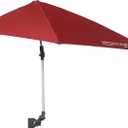 Sport-Brella Versa-Brella SPF 50+ Adjustable Umbrella with Universal Clamp (Firebrick Red)