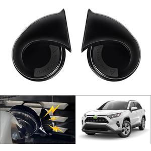 Electric Horn Autorder Car Horn Kit for Toyota RAV4 2025 2024 2023 2022 2021 2020 2019 Accessories 12V Snail Horn Waterproof High Low Tone Car Trumpet Replacement (Black), Standart Sizes