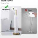 BAGNOLUX Bathroom Toilet Paper Holder Stand with Reserve, SUS304 Stainless Steel Rustproof Pedestal Tissue Roll Holder Heavy Duty (Brushed Brass)