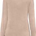 WIHOLL Long Sleeve Shirts for Women Crewneck Tops Tunic Fall Winter Sweatshirts 2025 Clothes (Beige, XL)