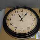 16 Inch Wall Clock Battery Operated Silent Vintage Quartz Analog Round Large Wall Clocks for Living Room Office Kitchen Decor, Bronze