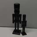 Wonderjune 2 Pack Christmas Wooden Nutcracker Traditional Christmas Decorations Nutcracker Figure Statue for Xmas Festive Holiday Tabletop Home Decor(Black, 12 Inch, 8 Inch)