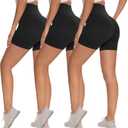 3 Pack Biker Shorts for Women  8"/5"/3" High Waisted Tummy Control Workout Yoga Running Athletic Shorts (XX-Large, Black/Black/Black)