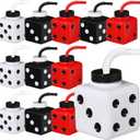 Yaomiao 12 Pieces Casino Theme Cups with Straws and Lids,10 oz Plastic Dice Shape Casino Night Party Decoration Cups Bulk for Game Night Kids Theme Favors(Dice)