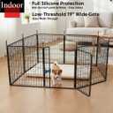 Portable Dog Crates & Playpen, 32'' Metal Pet Pen for Small/Medium Dogs, Easy-Carry Straps, Ideal for Indoor/Outdoor, Camping, RV, Yard (One Door)