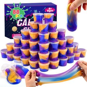Slime 88 Pack Galaxy Slime Kit, Easter Slime Party Favors for Kids, Non Sticky, Soft Sludge Toy Mini Slime Bulk for Boys Girl, Birthday Stuffers, Stress Relief, Goodie Bags