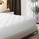 EIUE Quilted Mattress Pad - Lightweight Yet Substantial, Elastic Fitted Mattress Topper Protector, Breathable Mattress Protector with Secure Fit,Machine Washable,Queen(60x80inches),White
