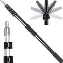 20FT Reach Telescopic Extension Pole, 3-12FT Multi-Purpose Extendable Pole with Universal Twist-on Metal Tip, Lightweight Sturdy Aluminum Paint Roller Extension Pole for Dusting Painting Cleaning (Black)