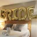 40 Inch Light Gold BRIDE Balloons, Large Champagne Gold Letter Bride Banner Balloons for Bachelorette Party Decorations, Bridal Shower Foil Balloon for Wedding Engagement Bride To Be Decorations