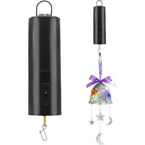 1 Pack Wind Spinner Motor Hanging Display Rotating Motor Battery Operated Multi-Purposes Rotatable Hook for Garden Outdoor Decoration(Black)
