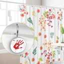 Halloween Help Me Scary Bloody Handprints Footprints Shower Curtain Hooks Set of 12 Rustproof Metal Shower Hooks for Curtains Rods Shower Curtain Rings for Bathroom Living Room Bedroom Decor (1.45x1.45x1.1 Inches)