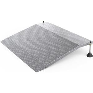 Steel Threshold Ramp, Door Ramp with Adjustable Height for 3.0" to 6.0", Doorway Threshold Ramp for Wheelchairs/Walkers/Carts/Scooters(39.4" W x 25.6" L)