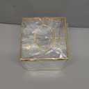 Sumnacon Square Clear Glass Tissue Box Cover -Dainty Cube Tissue Box Holder, Gorgeous Gold Facial Tissue Holder for Dresser Bathroom Bedroom Home Office Bar Restaurant Decor (5.1''x5.1''x5.9''/Square)