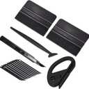 Gomake Vehicle Vinyl Wrap Window Tint Film Tool Kit Include 4 Inch Felt Squeegee, Retractable 9mm Utility Knife and Blades, Zippy Vinyl Cutter and Mini Go Corner Squeegee for Car Wrapping (5 Tools)