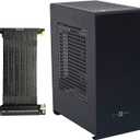 A1P Mini-ITX Case, Micro ITX PC Case, Mini Computer Case in Black Color, Full Aluminum Small Gaming Case with 3.0 Dual Reverse PCI Riser Cable