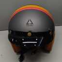 TRIANGLE 3/4 Motorcycle Helmet,Retro Vespa Open Face Adults Helmets with Visor,Half Face Moped Helmet for Men & Women,DOT Approved Helmets for Cruiser Scooter(XL) (Rainbow Gray)