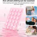 3 x 2 Pack Silicone Suction Cup Phone Case Mount Double-Sided, Hands-Free Strong Grip Holder for iPhone and Android, Sticky Phone Stand for Selfies and Videos, Pink+Transparent