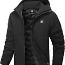 Men's Warm Winter Coats Waterproof Ski Jacket Windproof Snow Coat Mountain Windbreaker Hooded Raincoat (Small, Black)