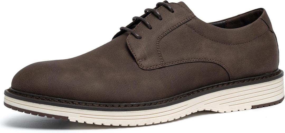 CGRRBW Mens Dress Shoes Casual Oxford Shoes Dress Sneakers Fashion Comfortable Work Business Office Shoes (10, Brown)